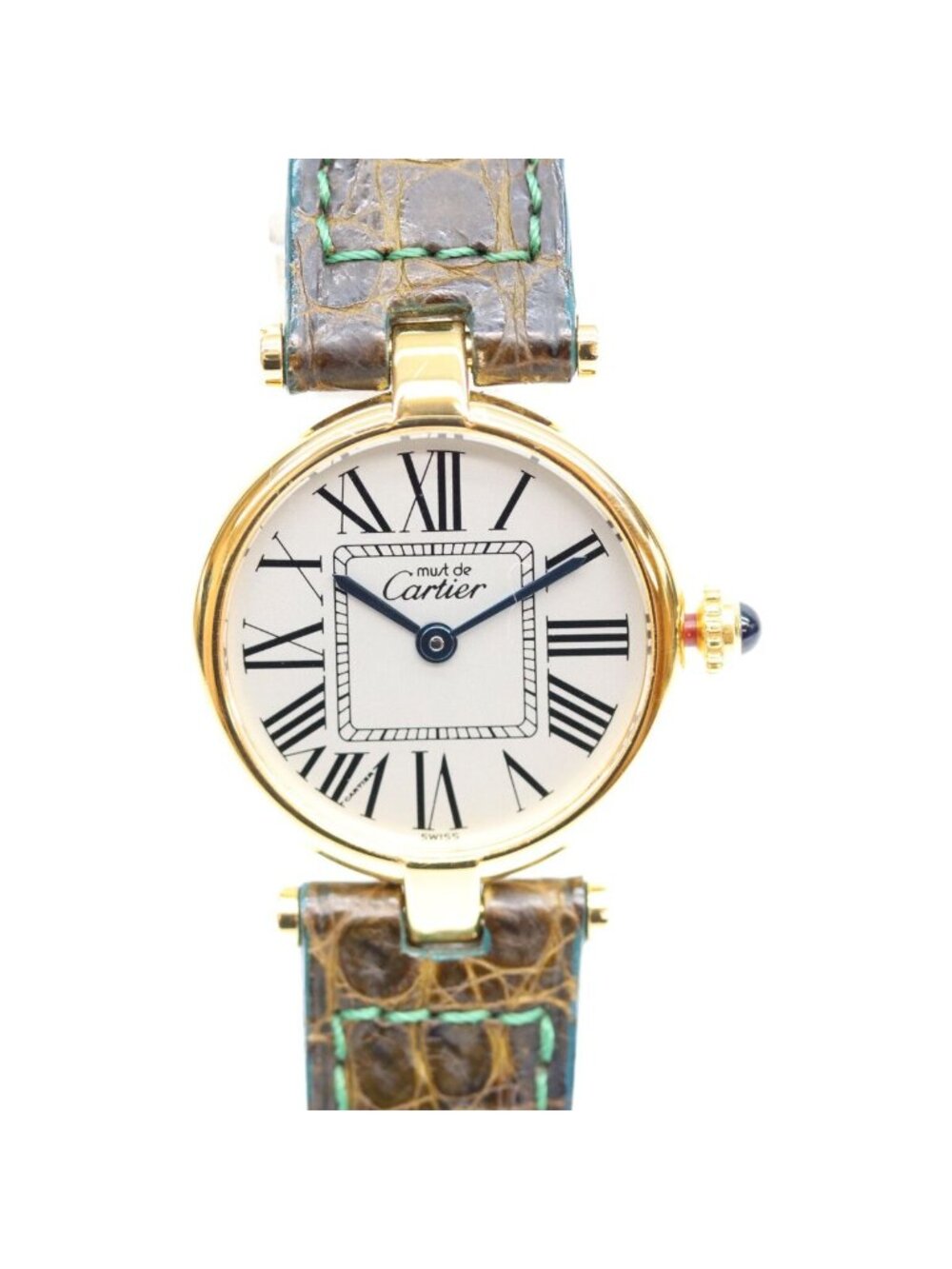Cartier 925 Must Vendome SM Vermeil Silver Opaline Dial Watch